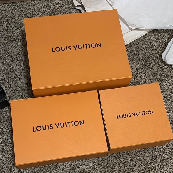 Set of 3 Authenric Large & Medium Louis Vuitton Orange Boxes - Picture 1 of 4